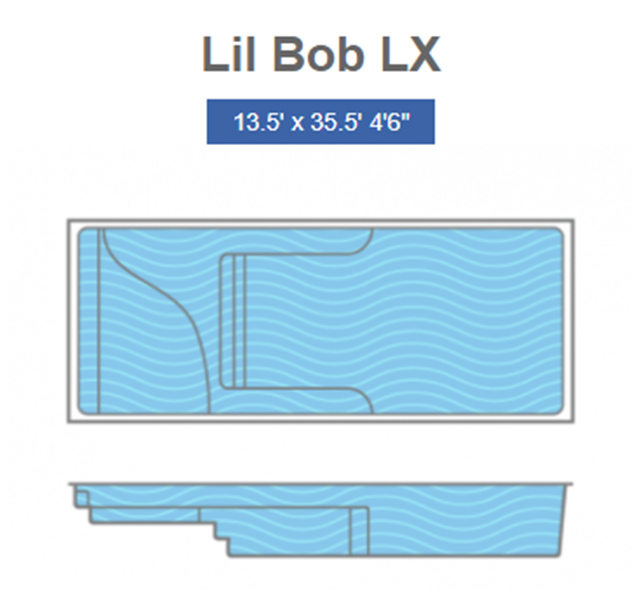 Little Bob LX Fiberglass Pool Line Drawing - Signature Pools and Thursday Pools