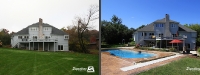 Before & After Picture of a Fiberglass Pool in Downers Grove, IL