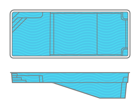 Monolith Line Drawing - Thursday Pools - Signature Pools
