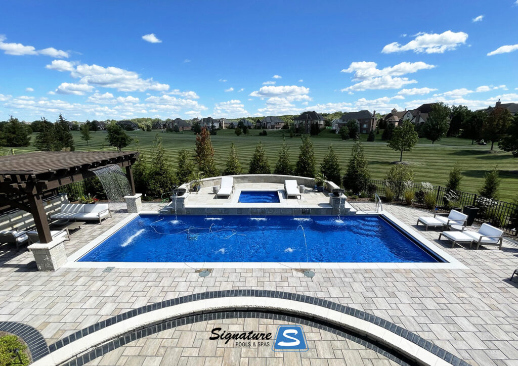 Goliath 1641 in Maya blue built by Signature Pools in St. Charles, IL (Kane County) - 3