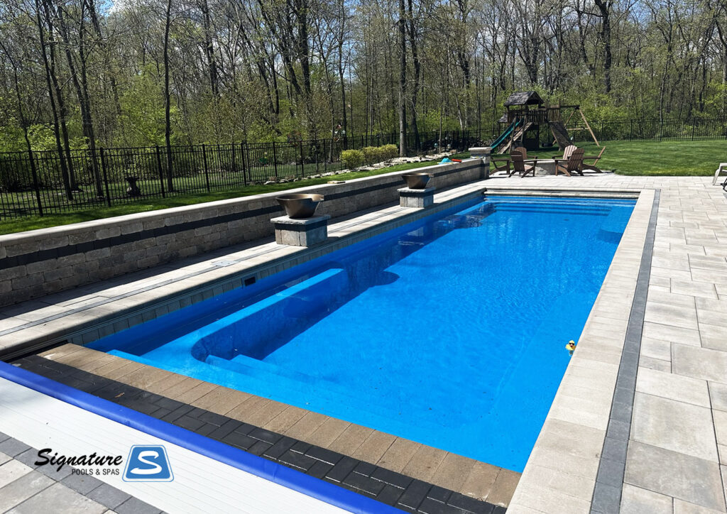 Spirit pool in California color finish built by Signature Pools in Mokena, IL - 1