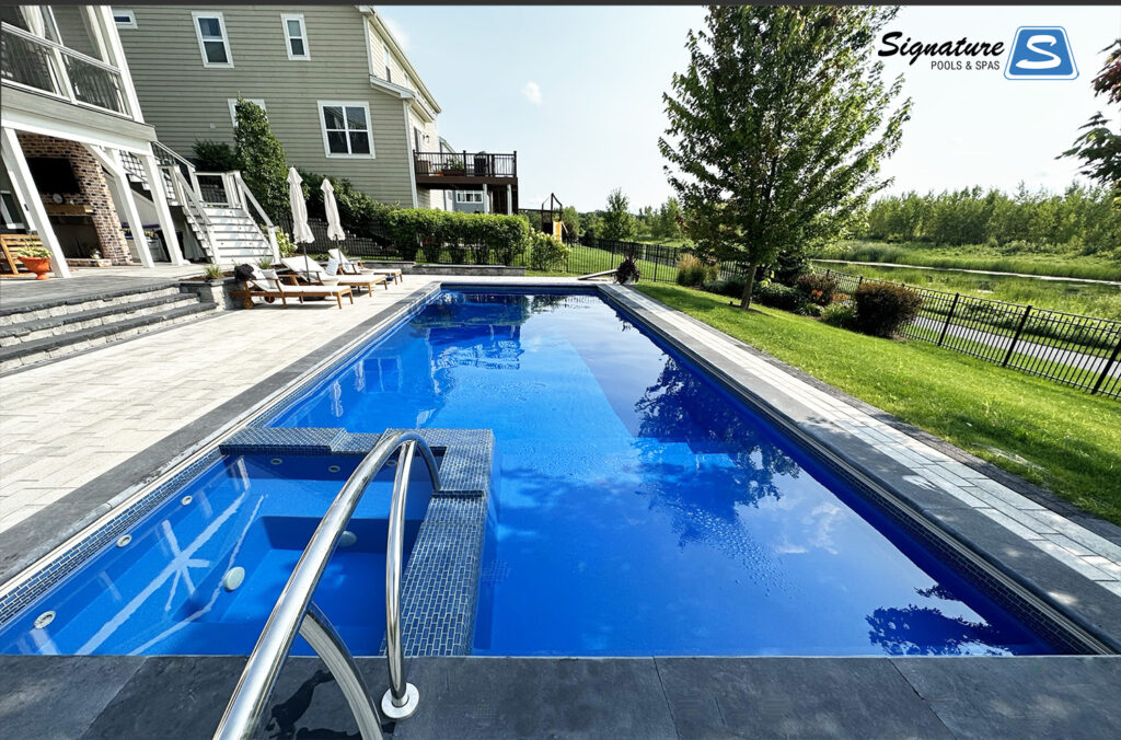 Ultimate 40 pool in Sapphire Blue color built by Signature Pools in Elgin, IL - 1