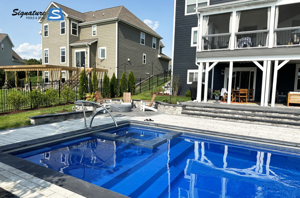 Ultimate 40 pool in Sapphire Blue color built by Signature Pools in Elgin, IL - 2